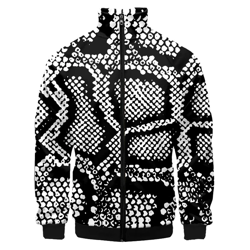 

LCFA New Trend Animal Snake Skin Men's Zip Jacket 3D Punk Rock Man Zipper Coat Printed Fashion Streetwear Unisex Clothing