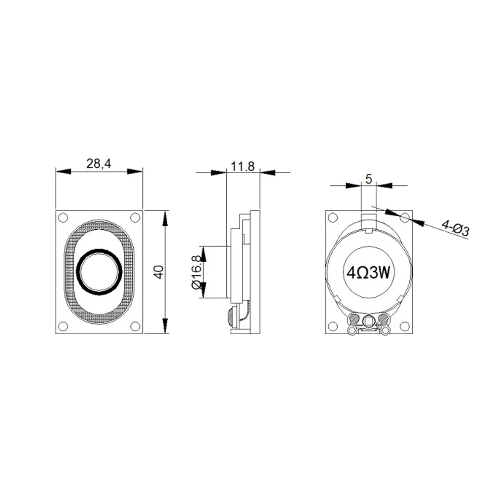 1Pc LCD Monitor Laptop computer Speaker Horn 3W 4R 4028 2840 Loud speaker 4 ohms 3 Watt 4R 3W 40*28MM