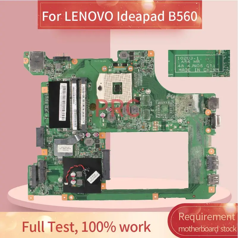 

For LENOVO Ideapad B560 Notebook Mainboard 10203-1 PGA 989 DDR3 Laptop Motherboard