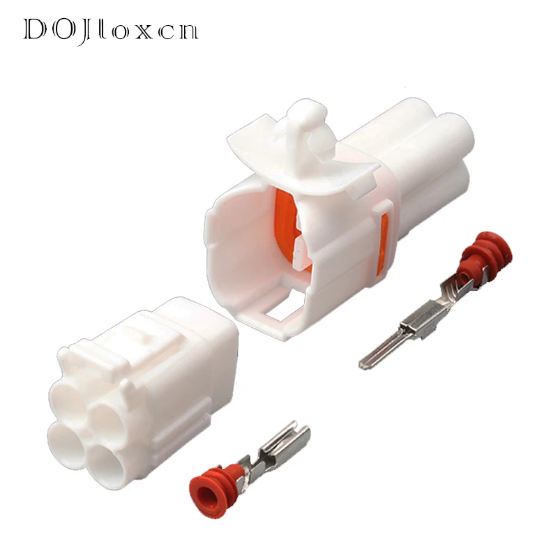 1/5/10/20/50/Sets 4 Pin Waterproof Male Female Auto Electrical Connector Plugs Sealed Automobile White Wiring  Sockets 6188-0217