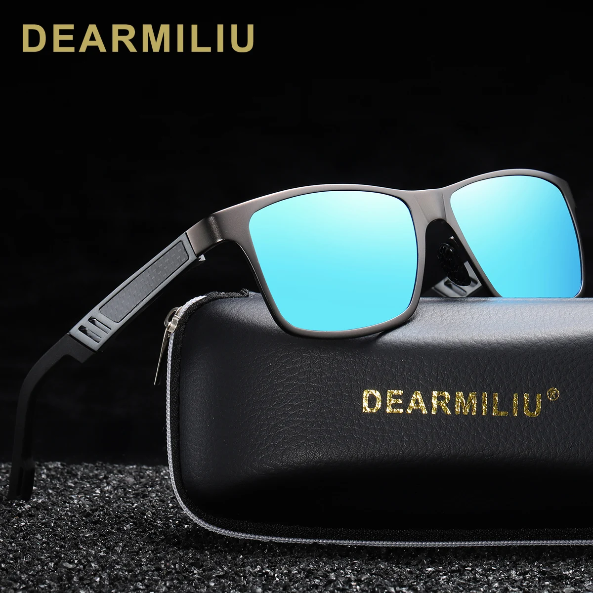 

DEARMILIU Unisex Aluminum Polarized Lens Sunglasses Men Mirror Driving Sun Glasses Square Eyewear Accessories shades 6560