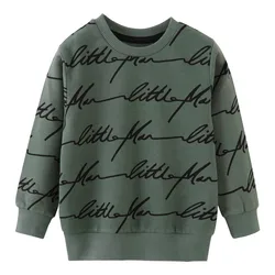 Springen Meter Herbst Frühling Kinder Sweatshirts Mit Buchstaben Druck Jungen Mädchen Baumwolle Kleidung Heißer Verkauf Kleinkind Shirts Tops