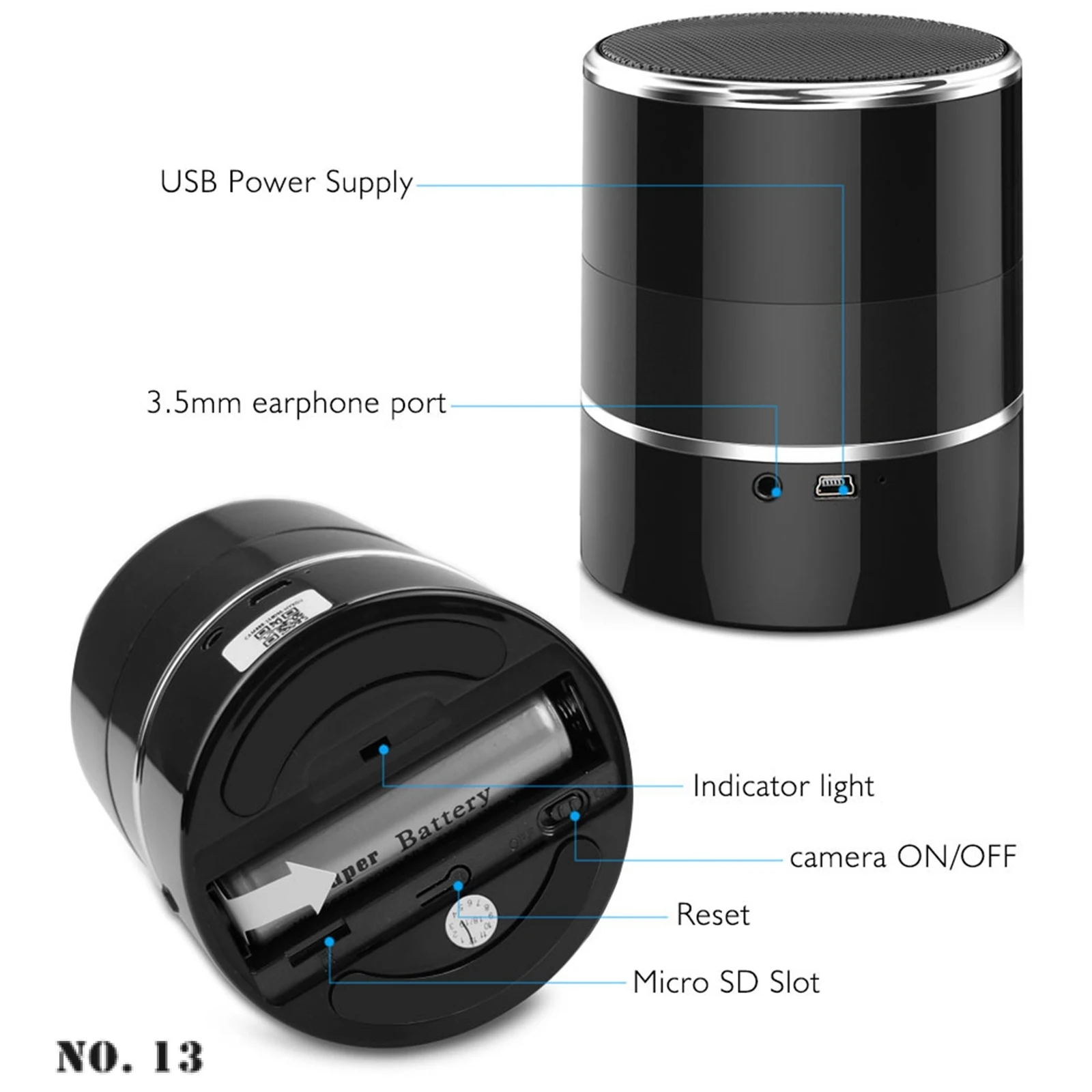 WiFi Camera Cam Traveling Use Bluetooth Speaker Wireless Voice Phone Control Ai Noise Reduction Audio for Camping Enterainment