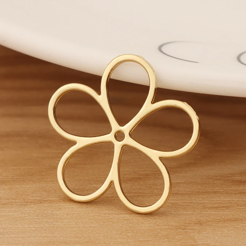 

20 Pieces Gold Color Open Hollow Flower Charms Pendants for DIY Earrings Neckalce Jewellery Making Findings Accessories 23x23mm