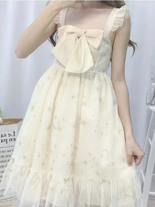 Japanese sweet lolita dress vintage lace big bowknot hot stamping victorian dress kawaii girl gothic lolita jsk loli