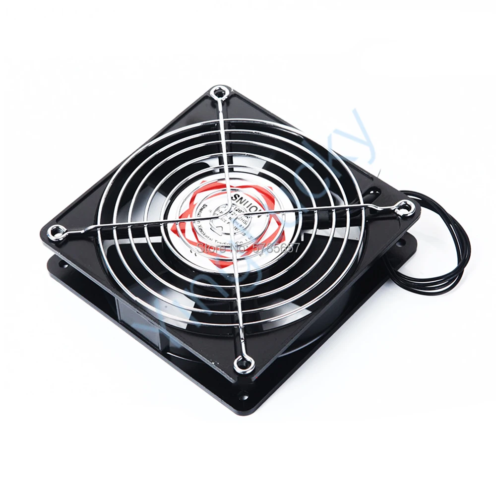 Arcade Cooling Fan with Iron Net, Square Metal Frame, Cabinet Fan for Crane Game Toy, Doll Machine Accessories, 120mm, AC 220V