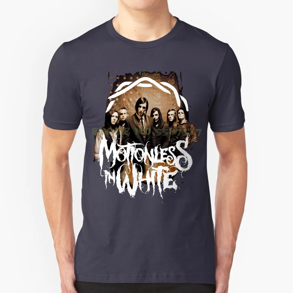 Print Tee Men Short Sleeve Clothing Motionless In White Men's Full Band Photo T Shirt Black