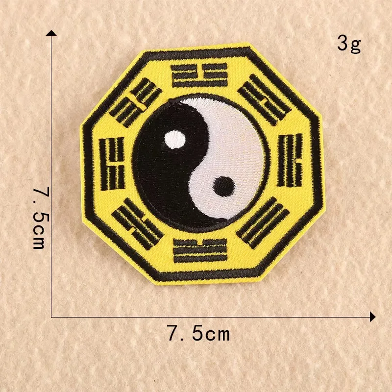 Yin Yang Chinese Taoism Symbol Embroidered Badge Iron on Sew on Patch