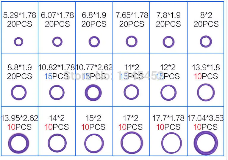 High Quality! Auto A/C Aircon Airconditioning Rubber O Ring Seal Washer Assortment Spare Parts