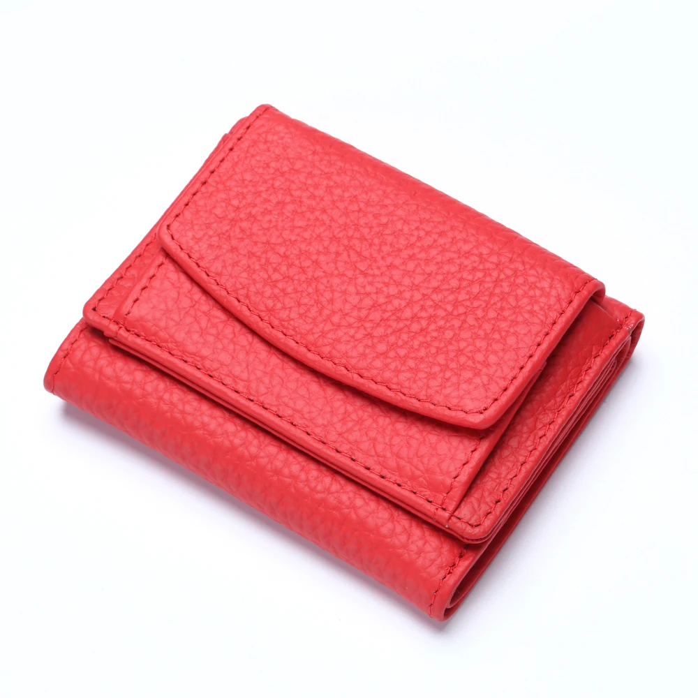 Women Smart Wallets Genuine Leather Elegant Mini Purses with Coin Pocket Rfid Blocking Card Holder Ladies Simple Slim Money Bag