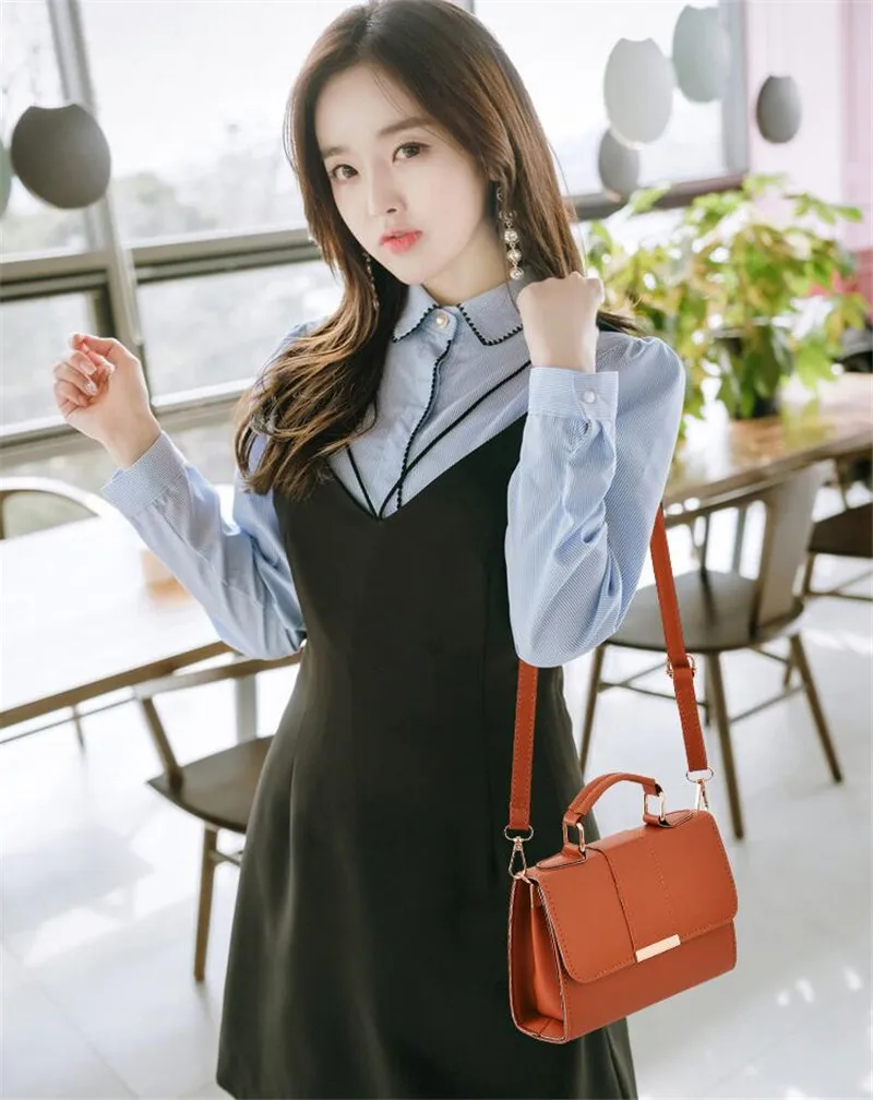 Heißer Verkauf Flap Sling Schulter Taschen für Frauen Einfarbig Umhängetasche Messenger Tasche Geldbörse Weibliche Leder Handtasche Tasche – Detail 6