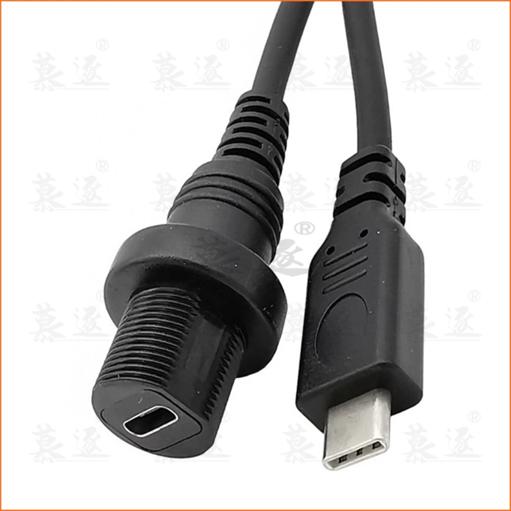 30cm USB-C IP67 Wasserdichte Kabel typ-c 3,1 IP 67 Männlich zu Weiblich Panel Mount Wasserdichten Stecker verlängerungskabel