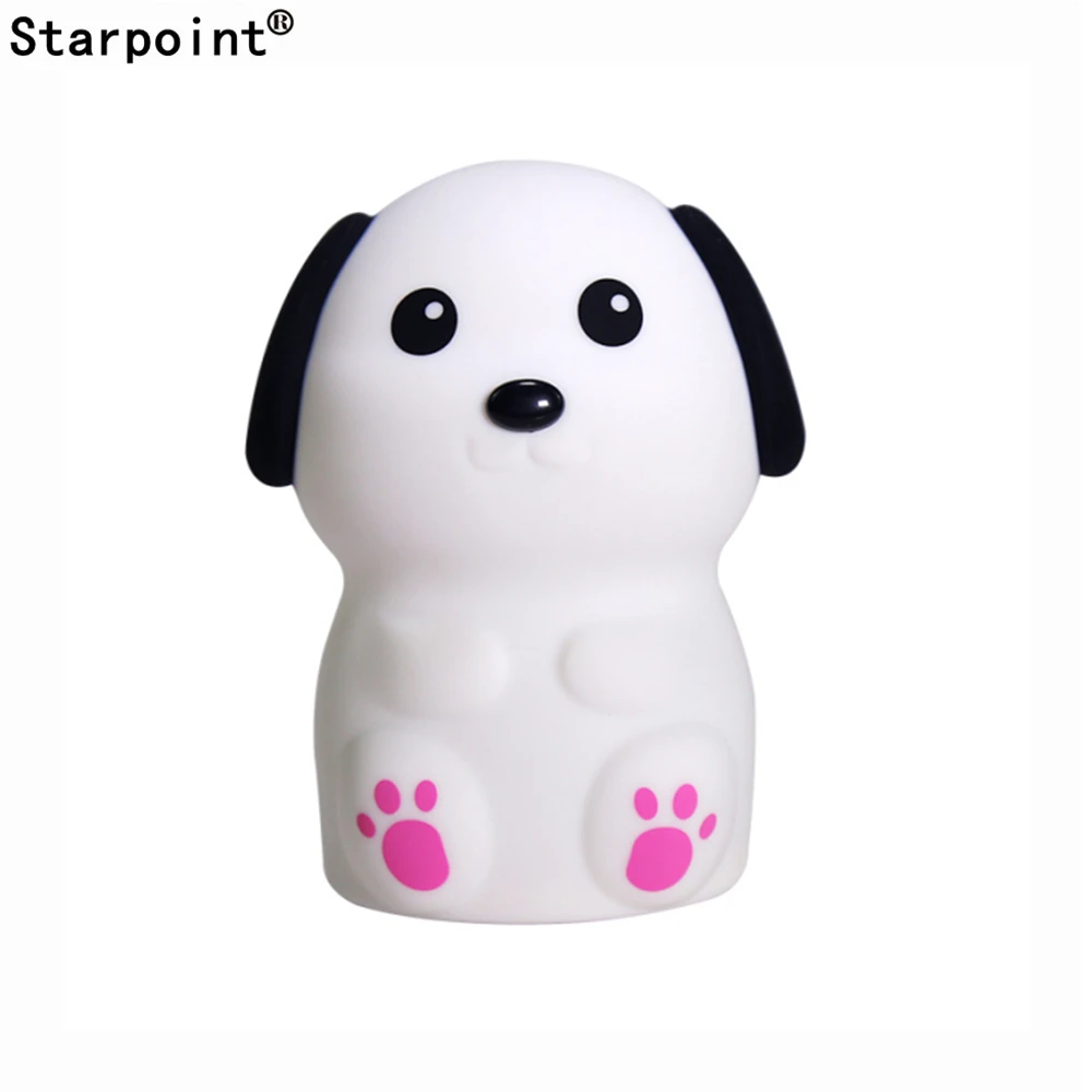 Cute and Creative Touch Doggie Silicone Night Light Holiday Gift Bedroom Bedside LED Sleeping Decoration Table Lamp