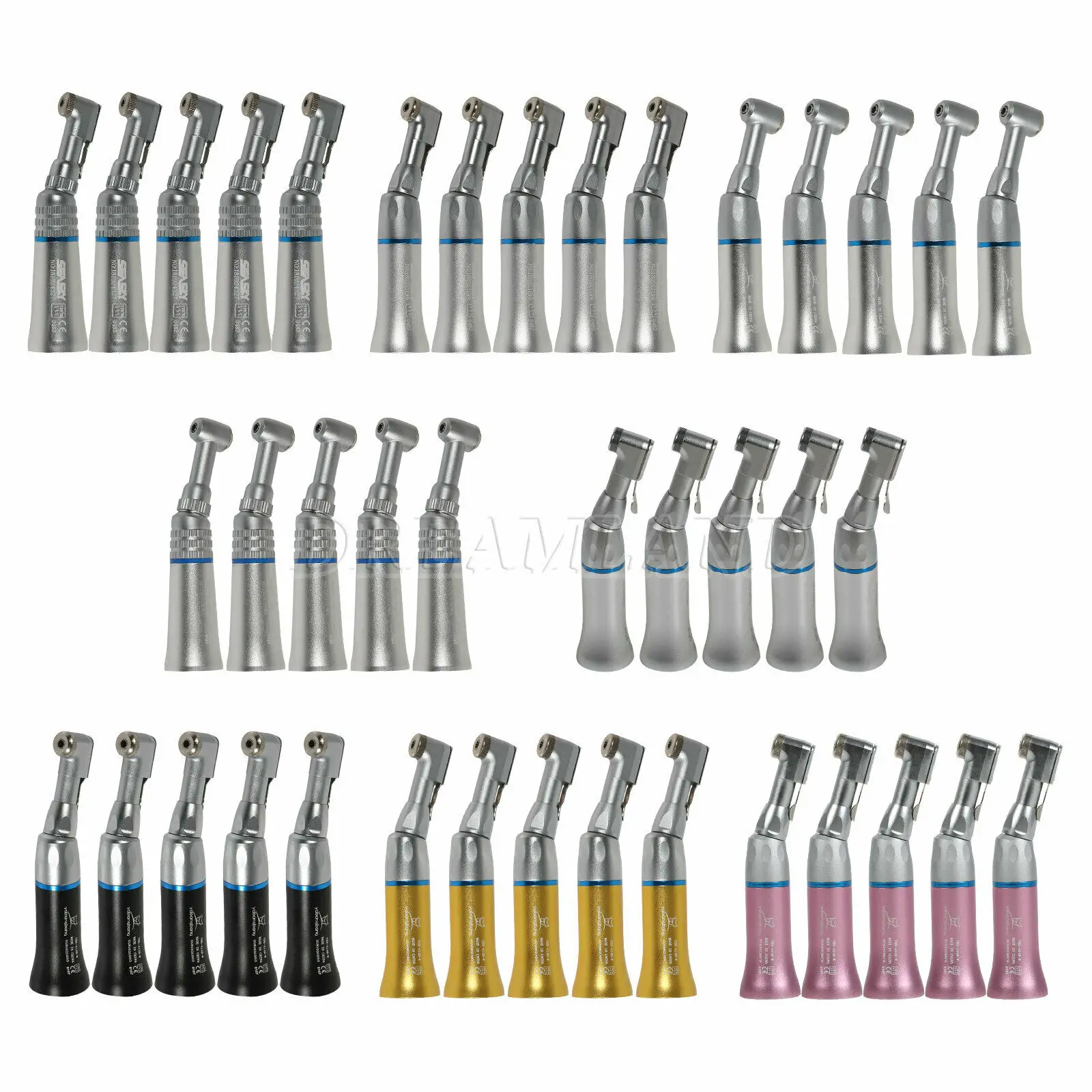 

5* NSK Style Dental Low Slow Speed Latch Contra Angle Handpiece 1:1 E-Type Fit RA/CA2.35mm Bur Multi Colors