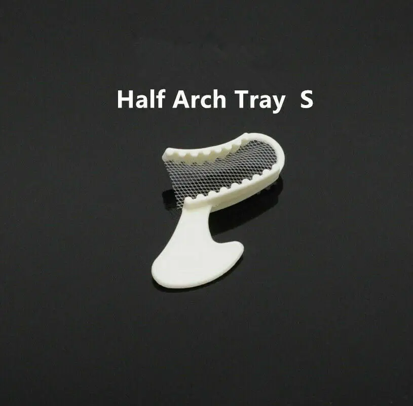 

50X Small Denture Tray Dental Disposable Impression Half Arch Trays Bite Registration Net Gauge White