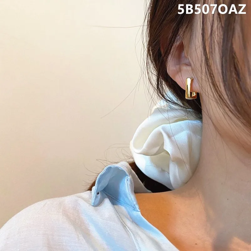 Golden Hoop Earrings Korean Geometry Metal Gold Earrings For women Female Retro Drop Earrings 2021 Trend Fashion Jewelry