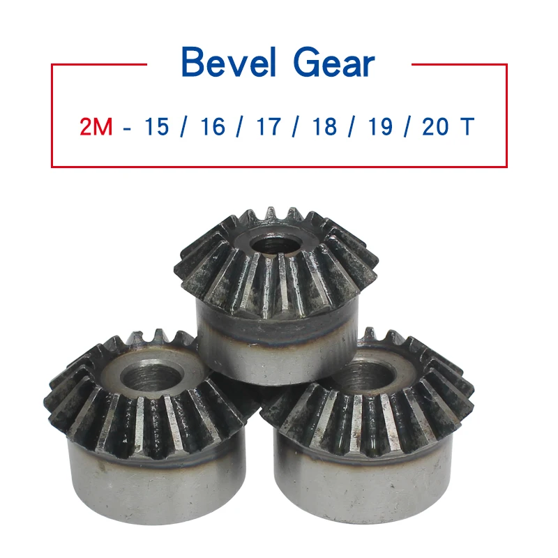 

1 Piece Bevel Gear 2M15T/16T/17T/18T/19T/20T Gear 90 Degrees Meshing Angle Carbon Steel Transmission Ratio 1:1 Transmission Part