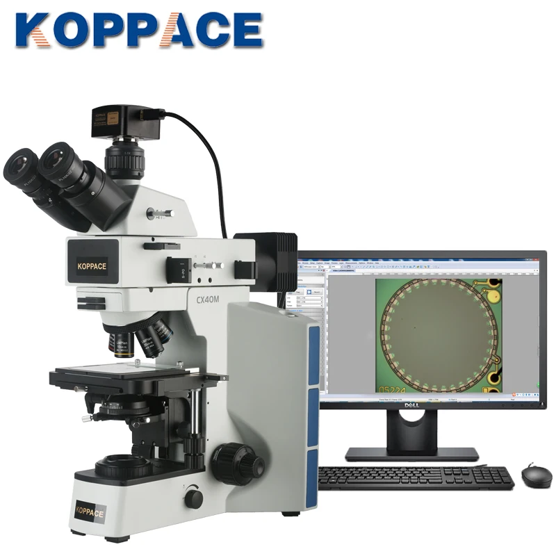 KOPPACE 50X-500X Metallurgical Microscope up and Down LED Lighting System 18 Million Pixels USB3.0 Camera Measurement Software