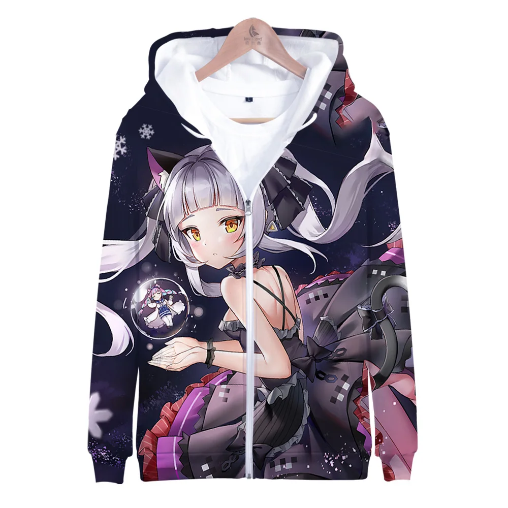 

HOLOLIVE VTuber Murasaki Shion 3D print autumn winter Holiday passionate style Men/Women Streetwear Style Zip Kawaii hooded