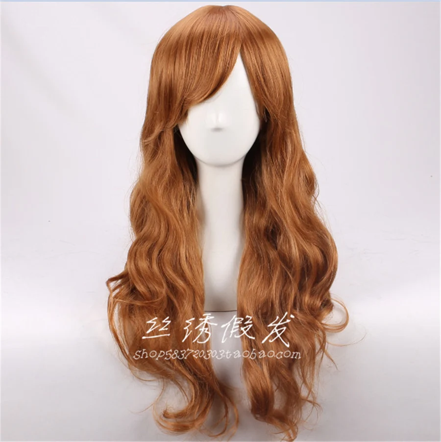 Mabel Pines 75cm Long Wavy Brown Anime Wig Heat Resistant Synthetic Hair Role Play Wigs + Wig Cap