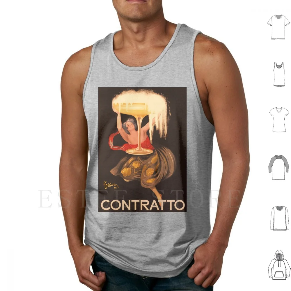 Leonetto Cappiello-Contratto Champagne , 1922 , Art Deco Poster Tank Tops Vest Sleeveless 1920 1930 1920s 1930s Art Art Art