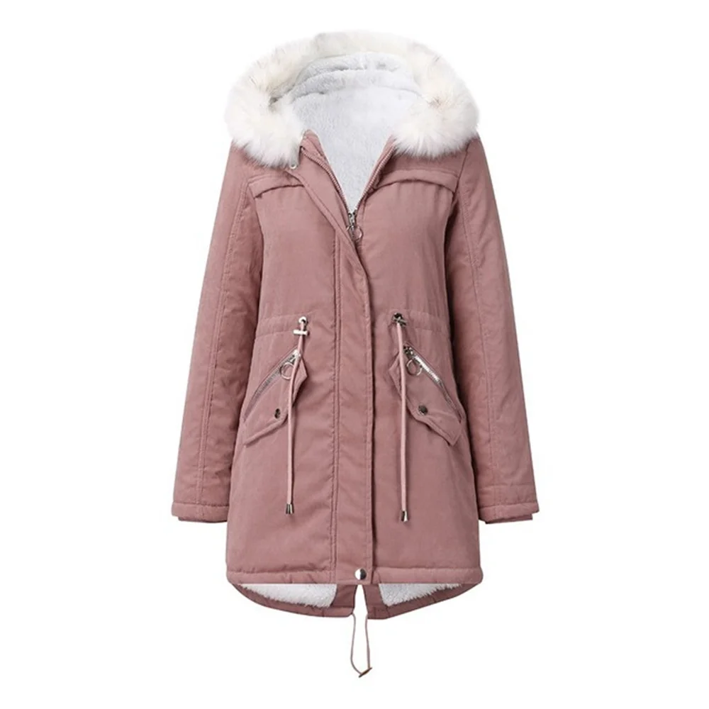 Winter Clothes Ladies Jackets Thicken Warm Fashion Plus Size Parkas Hoodies With Fur Collar  Cotton Coat Female