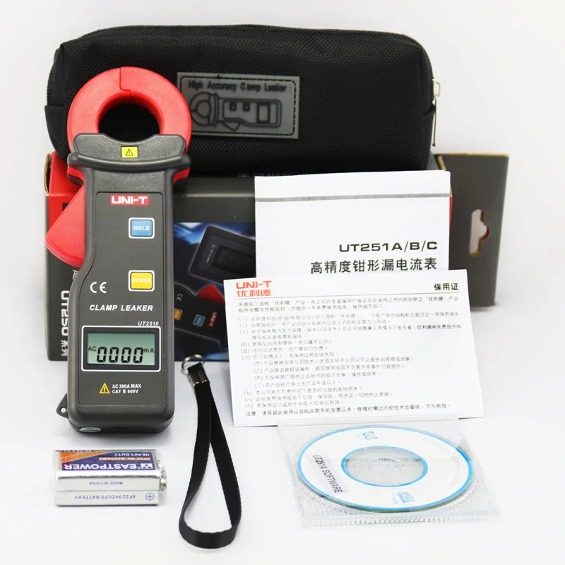 Imagem -06 - Medidor de Corrente por Vazamento Fábrica Ut251a ac Testador de Precisão de Alta Sensibilidade 600a para Motor Elétrico com Tela Lcd