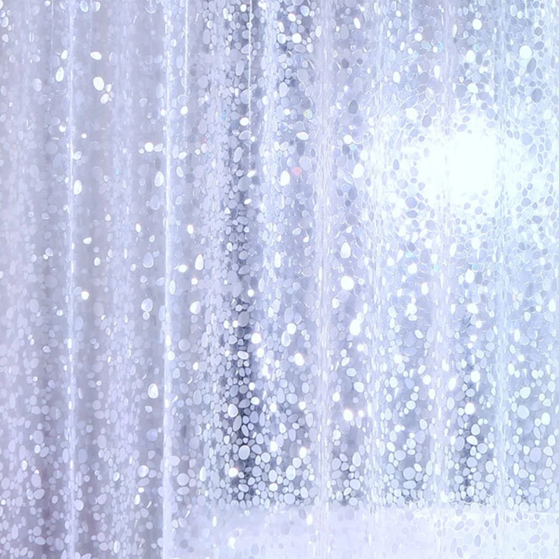 Translucent PEVA Bathroom Curtains Waterproof Mildew Cobblestone Pattern 3D Shower Curtain with Hooks Accessories for Bath