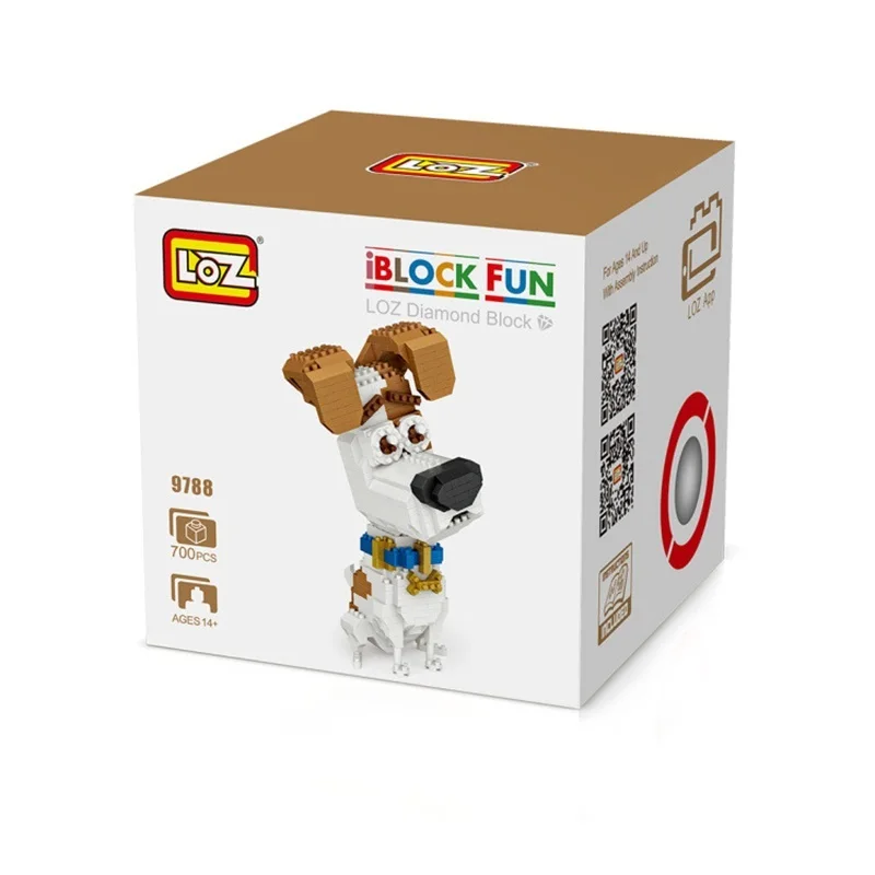 LOZ Mini Blocks Cartoon bull Dog Educational Toy Pet Pomeranian Small Bulldog Brinquedos Kids Building Bricks Gifts 9787