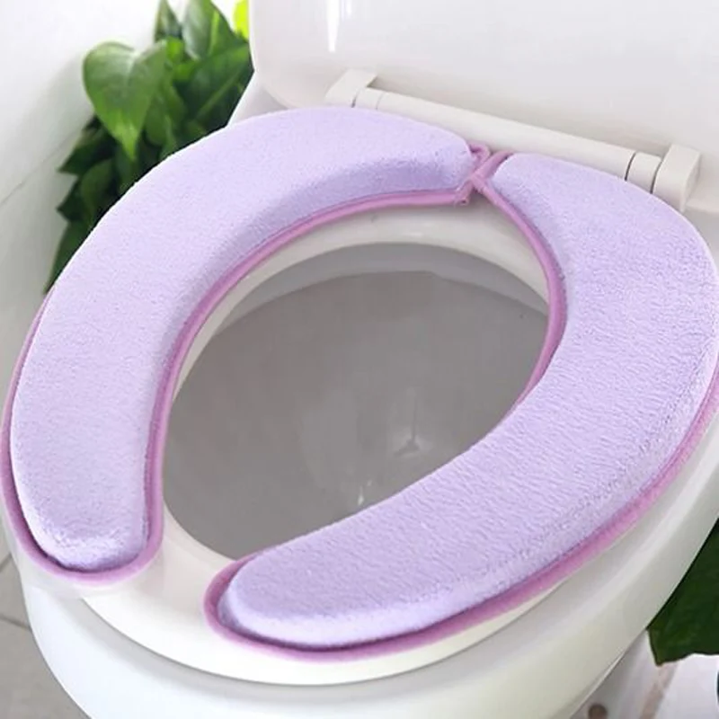 Sticky Toilet Mat Thicken Coral Fleece Toilet Seat Cushions Washable High Quality Toilet Sit Pad Winter Soft Closestool Case 1PC