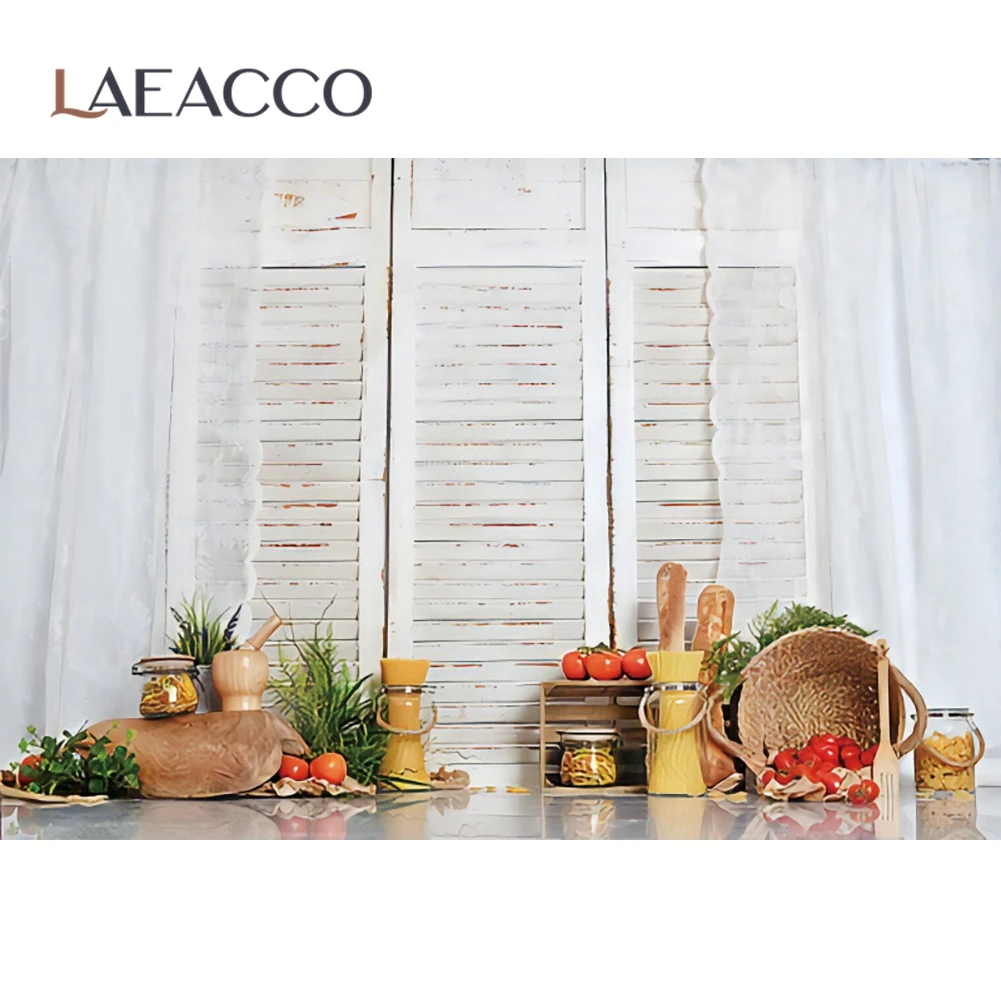 Laeacco Rural House Gray Wood Screen Basket Fruit Vegetables Floor Baby Child Interior Photographic Background Photo Backdrops