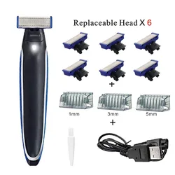 Barbeador elétrico flex razor head 3 em 1 aparador de barbear lavável edage confortável limpo para homem