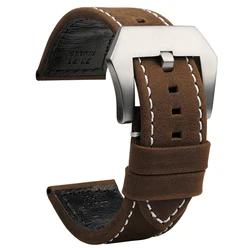 23mm High Quality Genuine Leather Watch Bands New Style Black Brown Cowhide Watch Strap for Zenith Pilot Men Bracelet