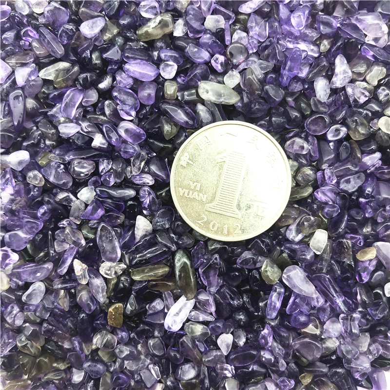 100g 2-4mm Natural Mini Amethyst Gravel Quartz Crystal Stone Rock Chips Lucky Healing Natural Stones and Minerals