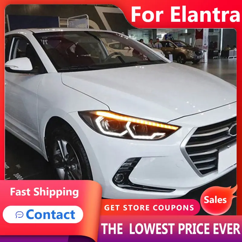 HANA for Hyundai Elantra Headlights 2016-2020 New Elantra Headlight Brand Eagle Eye DRL Hid Bi Xenon Auto Accessories