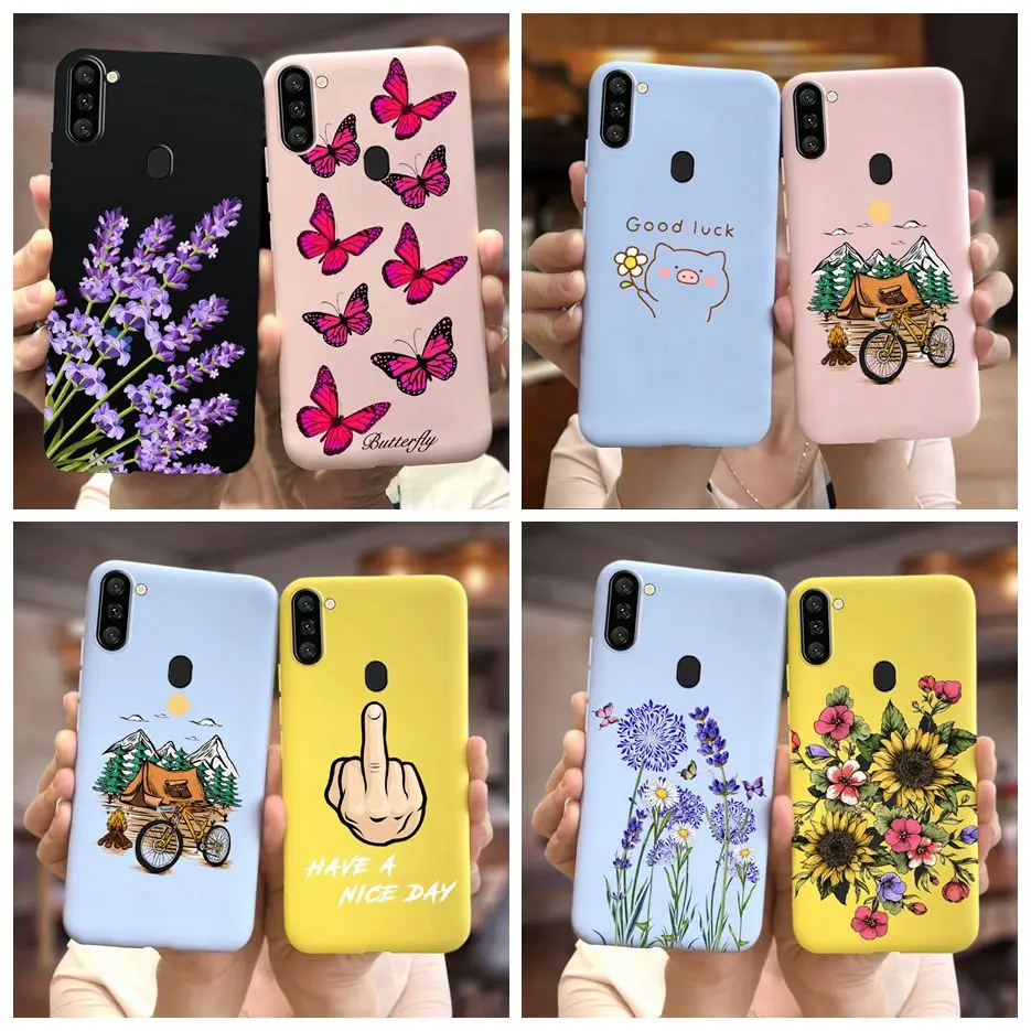 Para Samsung Galaxy A11 funda M11 elegante funda de teléfono de silicona suave para Samsung A11 Galaxy M11 A 11 A115F funda Fundas Coque parachoques