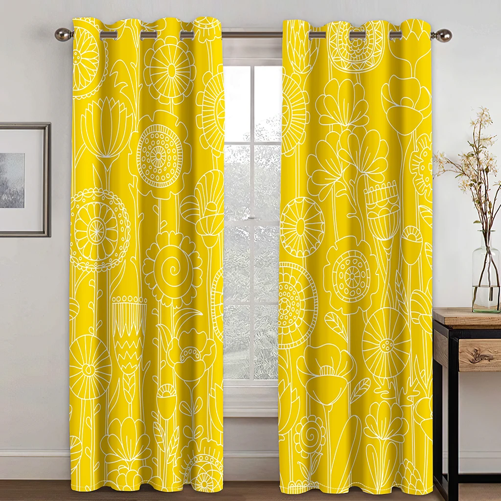 

Floral Blackout Curtains for Bedroom Living Room Window Curtain Backdrop Curtain Bohemian Drapes Decor(2Panels) カーテンCortinas