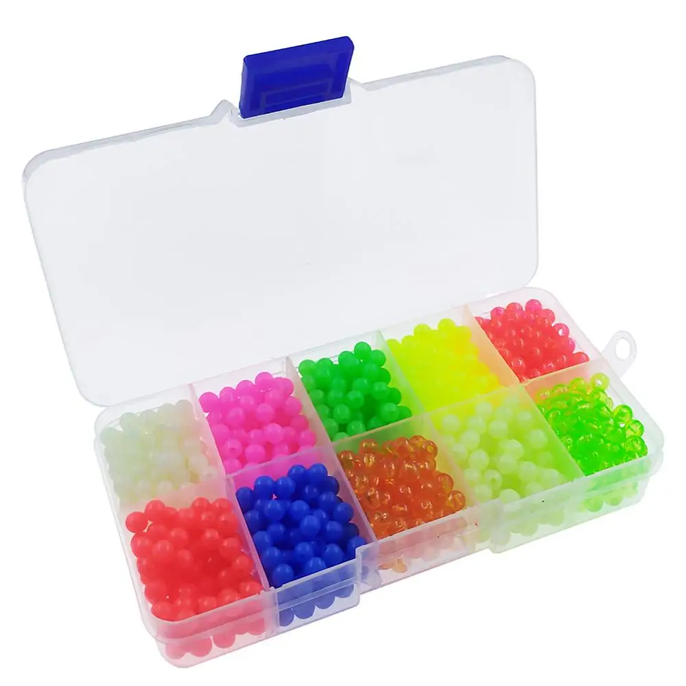 

5/50/100boxes Hard Fishing Beads 5mm Floats Plastic Glow Beads 10 Colors Night Fishing Accessories Set
