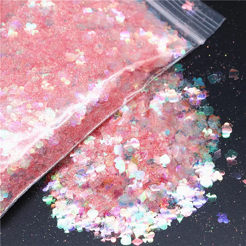 Nail Glitter Powder Sequins 3D Cosmetic Sequins Flakes Powder For Nail Polish Body Face Hair Makeup Manicure Decoration 10ml/jar