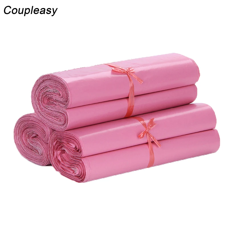 100Pcs/Lot Pink Plastic Shipping Bags Waterproof Mailing Envelopes Self Seal Adhesive Poly Mailers Thicken Courier Bags 8 Sizes