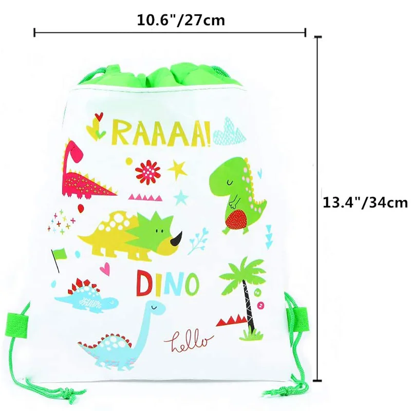 7 Designs Dinosaur Party Drawstring Bag Backpack Goodies Jurassic World Kids Dino Birthday Decor Favor Gift Baby Shower Supplies