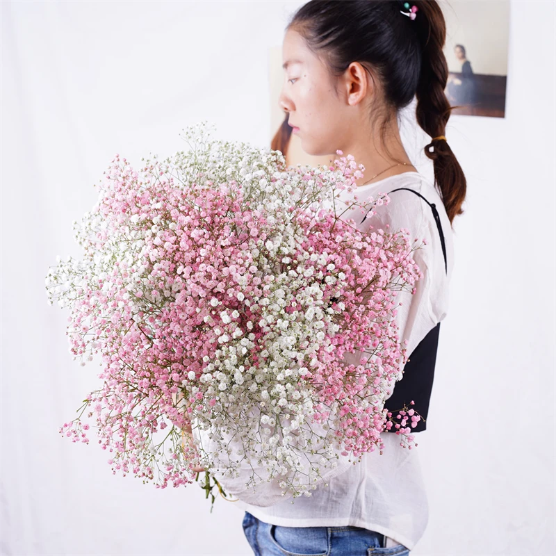 ธรรมชาติสดแห้งรักษาดอกไม้ Gypsophila Paniculata BabysBreath ของขวัญงานแต่งงาน Dekoration Hochzeit Flores Preservadas