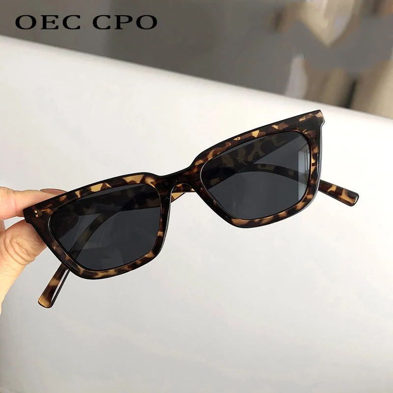 OEC CPO Lady Vintage Small Square Sunglasses Women Brand Clear Yellow Lens Punk Sun Glasses Female Eyeglasses UV400 Goggles