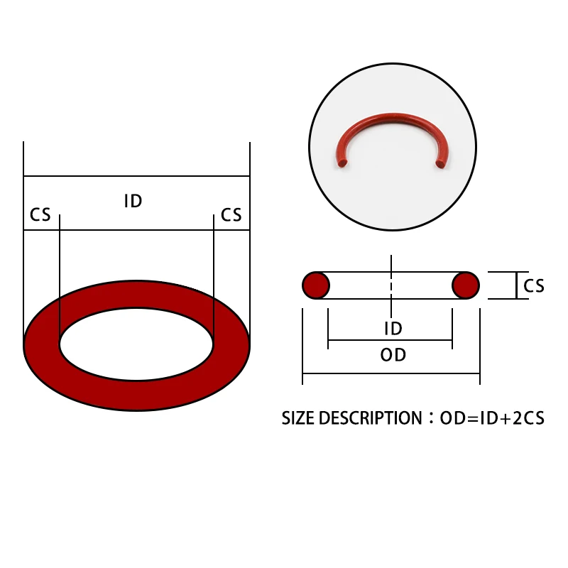 2PCS/lot Silicone rubber oring Red VMQ CS3.5mm OD28/32/35/37/38/40/44/45/48mm O Ring Gasket Silicone O-ring waterproof