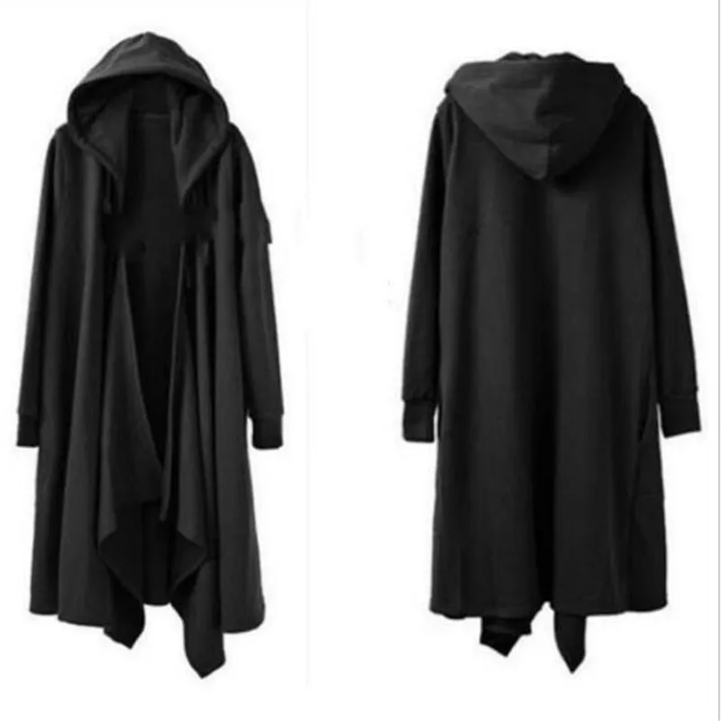 Mens Loose Cape Hooded Long Sleeve Hot Sale Robe Top Cosplay Man Hip Hop Coats Male Hoodie Cotton Streetwear Hombre Jackets