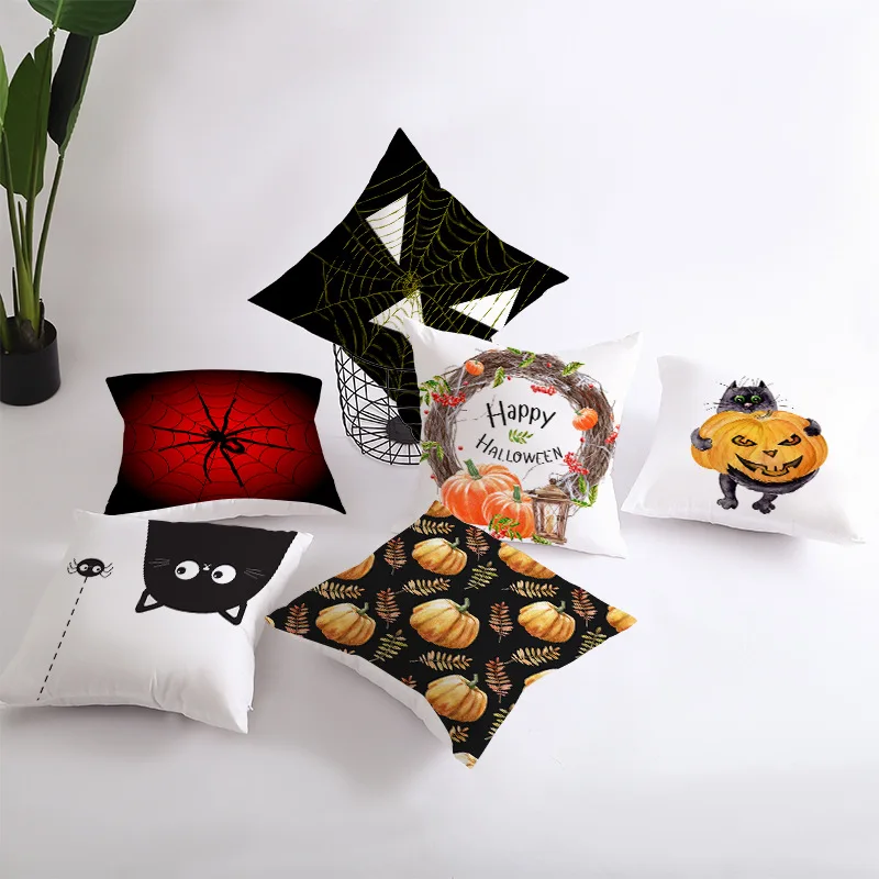 RULDGEE 2022 New Halloween Pumpkin Pillow Set to Customize Peach Skin Home Decoration Products Cushion Cushion Waist Pillowcase