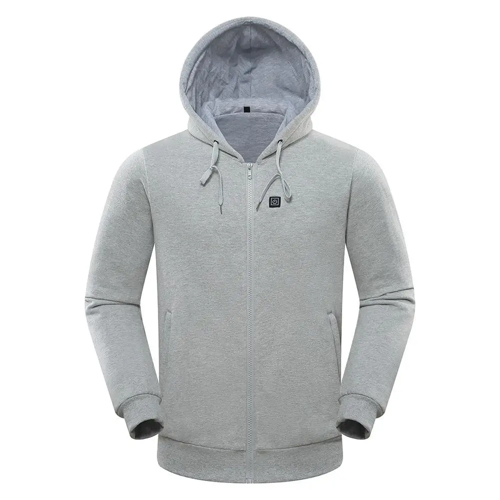 Men Women Outdoor Hoodie Heating Jacket Soft Lightweight Heated Hooded Coat for Cold Weather Quick-Heating Unisex