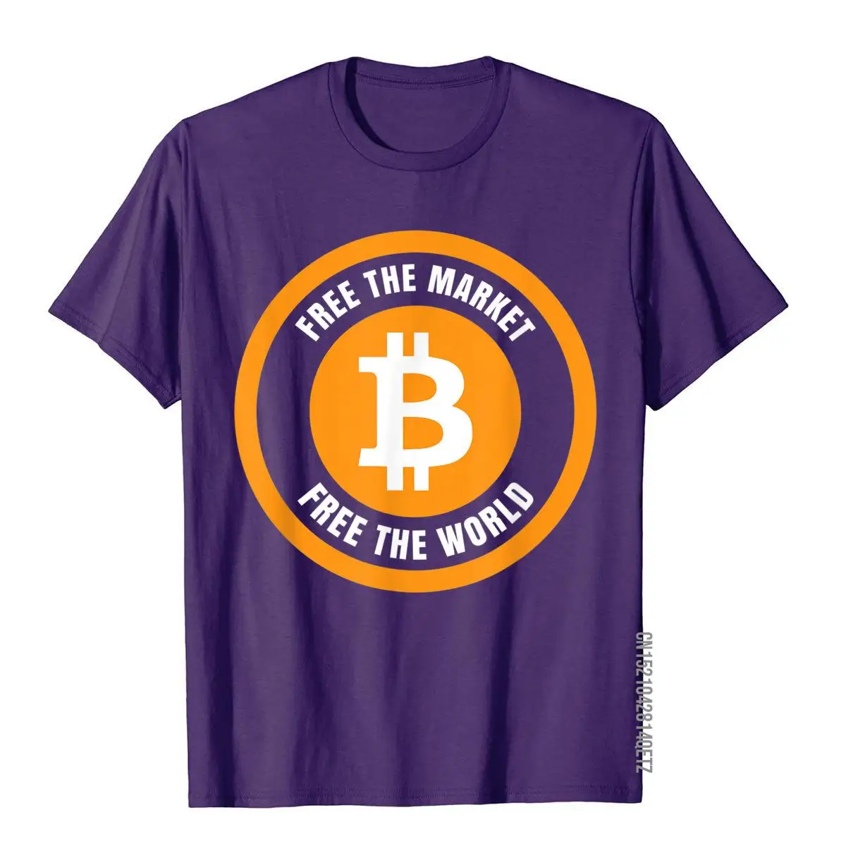 Free The Market Free The World Crypto Bitcoin Lover T-Shirt T Shirts Design Family Cotton T Shirt Comics For Men