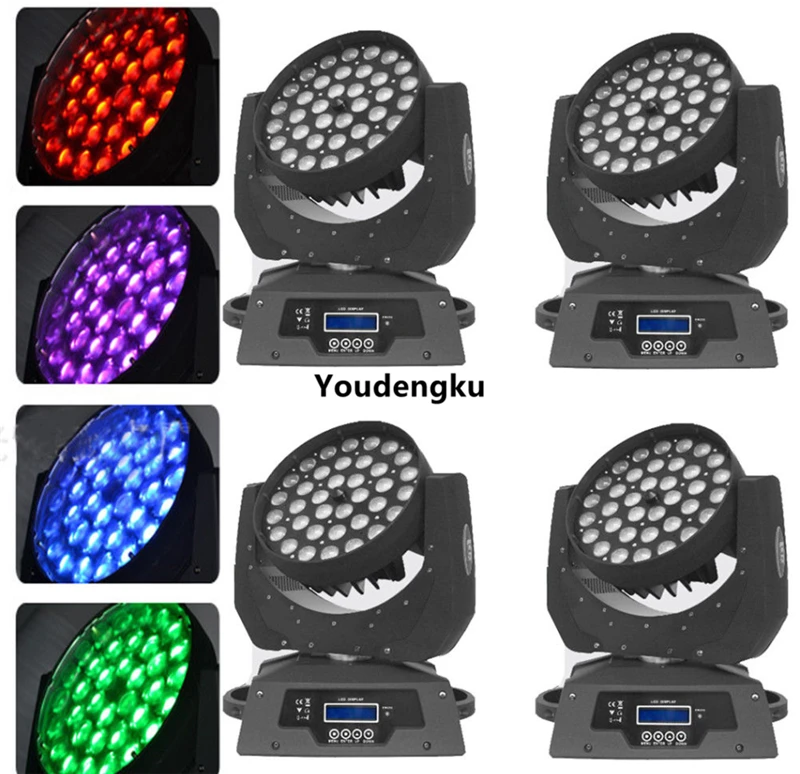 4 units 5 in1 led moving head lights 36x15w rgbwa moving head led wash zoom stage light