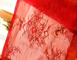 1.5 m wide two-color embroidered mesh lace fabric dress clothing fabric DIY home textile handmade accessories